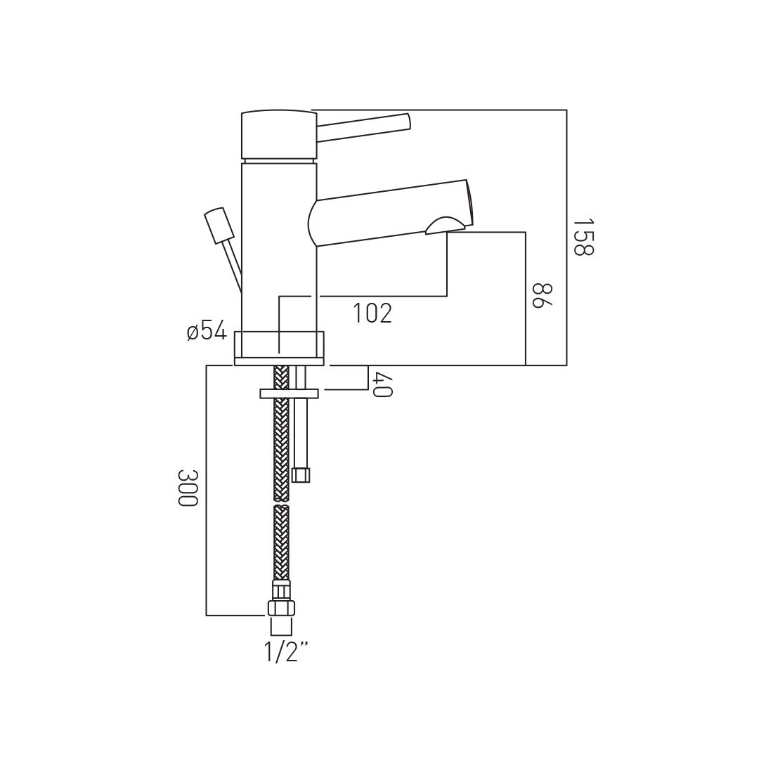 Vado Zoo Mono Basin Mixer with Pop-Up Waste