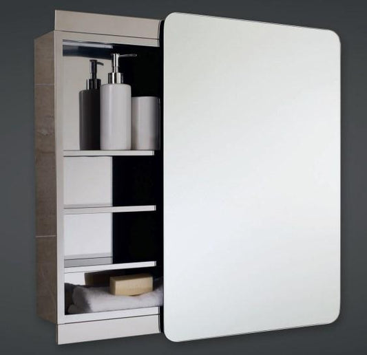 RAK-Slide Stainless Steel Single Cabinet with Sliding Mirrored Door