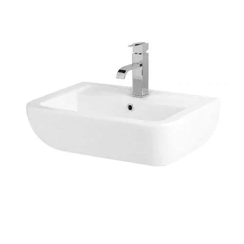 Kartell Options 600 Basin and Pedestal - 1 Tap Hole - White