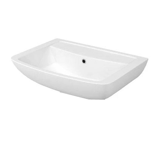 Kartell Pure 550mm Basin and Pedestal - 1 Tap Hole - White