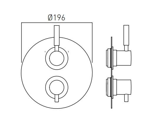 Vado Origins Two Outlet Trim For 148D/2 Thermostatic Valve