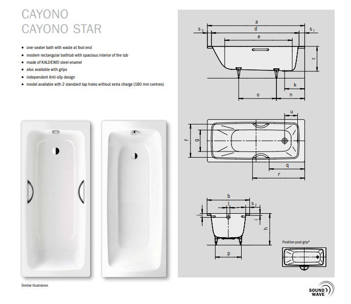 Kaldewei Advantage Cayono Baths - White