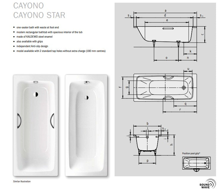 Kaldewei Advantage Cayono Baths - White