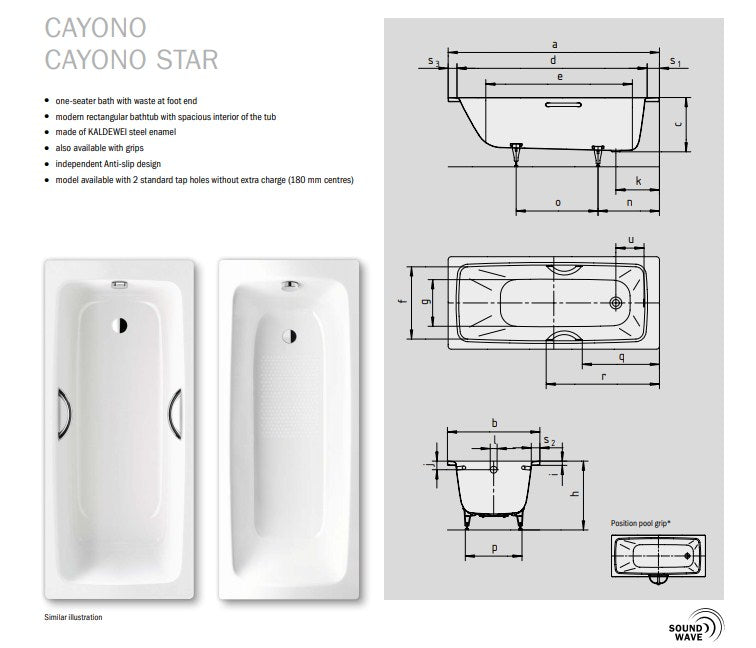 Kaldewei Advantage Cayono Baths - White