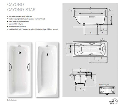 Kaldewei Advantage Cayono Baths - White