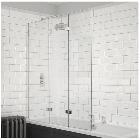 Kudos 3 Panel In-Fold 1500h x 1250mm - 6mm Bath Screen