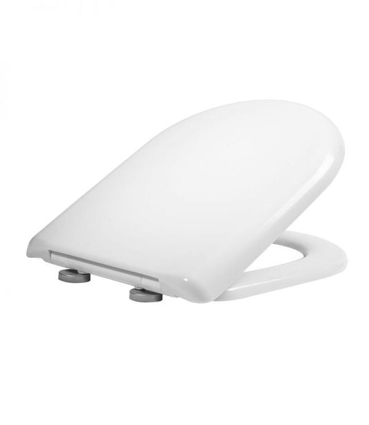 Tavistock Dune D Shaped Soft Close WC Seat with chrome hinges - Gloss White