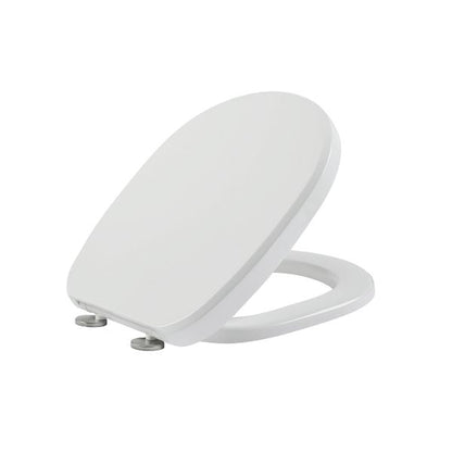 Tavistock Prefect Oval Soft Close WC Seat with chrome hinges - Gloss White