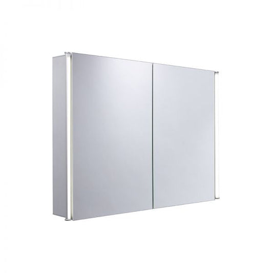 Tavistock Sleek Two Door Illuminated Mirror Cabinet with shaver socket.