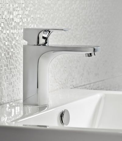 Tavistock Siren Monobloc Basin Mixer with sprung plug waste - Chrome