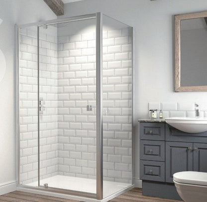 Kudos Original6 Pivot Shower Doors - Silver Frame