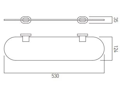 Vado Life Frosted Glass Shelf 530mm (21'')