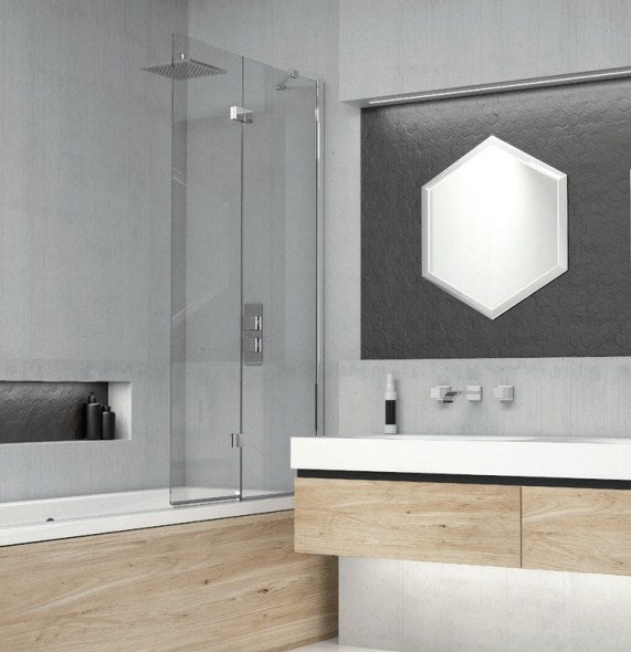 Kudos 2 Panel In-Fold 1500h x 875mm Bath Screen