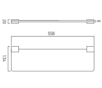 Vado Phase Frosted Glass Shelf 450mm (18")