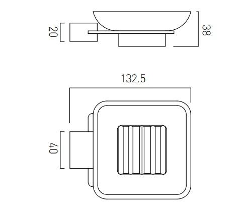 Vado Phase Frosted Glass Soap Dish And Holder Wall Mounted