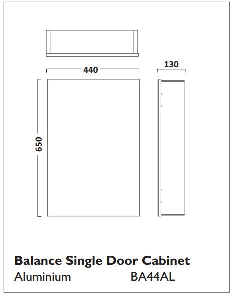 Tavistock Balance 1-Door Mirror Cabinet with Glass Shelves