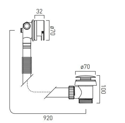 Vado Bath Filler Waste With Clic-Clac Operation