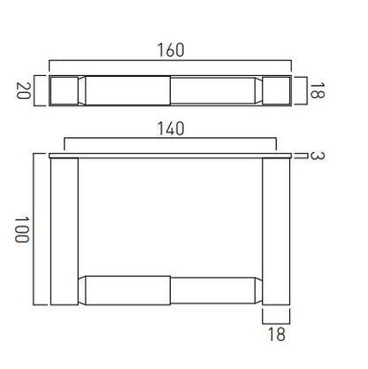 Vado Square Closed Paper Holder Wall Mounted