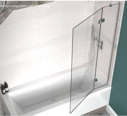 Kudos 2 Panel Out-Swinging 1500 x 950mm Bath Screen