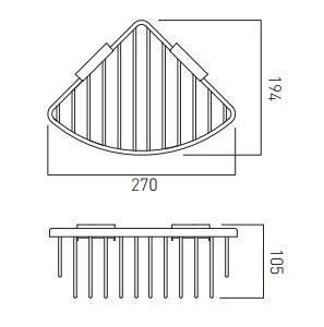 Vado Wall Mounted Triangular Corner Basket