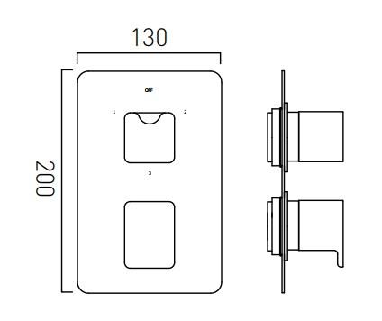 Vado Phase Three Outlet Trim For 148D/3 Thermostatic Valve