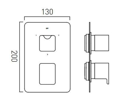 Vado Phase Three Outlet Trim For 148D/3 Thermostatic Valve