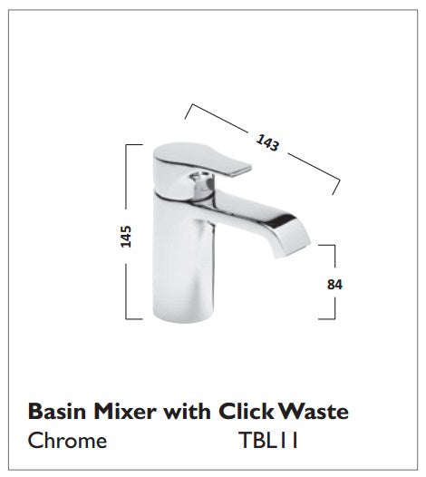 Tavistock Blaze Monobloc Basin Mixer - Chrome