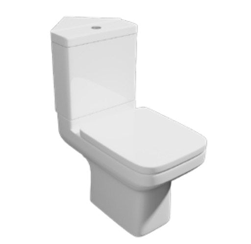 Kartell Trim Close Coupled Corner Toilet - Cistern - Seat - White