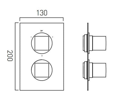 Vado Mix Three Outlet Trim For 148D/3 Thermostatic Valve