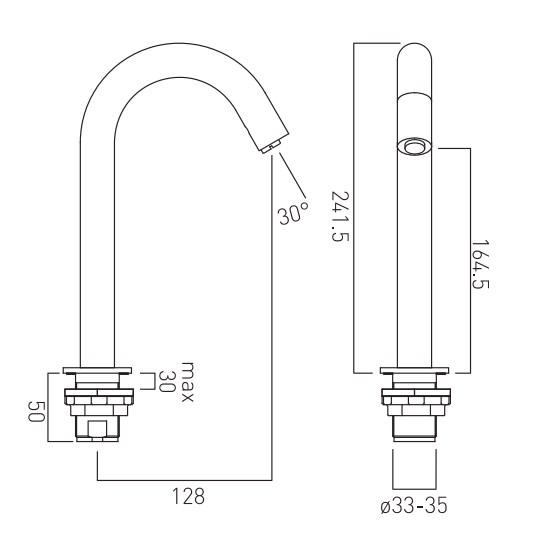 Vado I-Tech Infra-Red Spout Deck Mounted