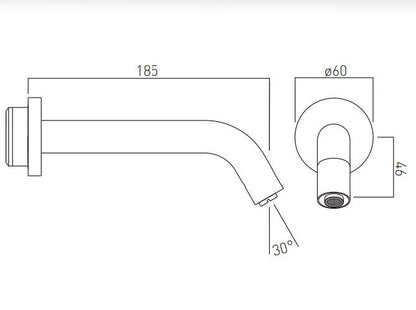 Vado I-Tech Infra-Red Spout Wall Mounted