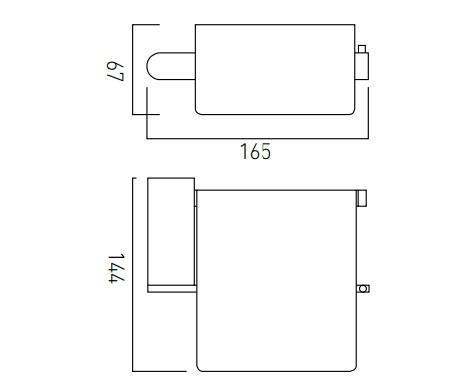 Vado Photon Covered Paper Holder Wall Mounted