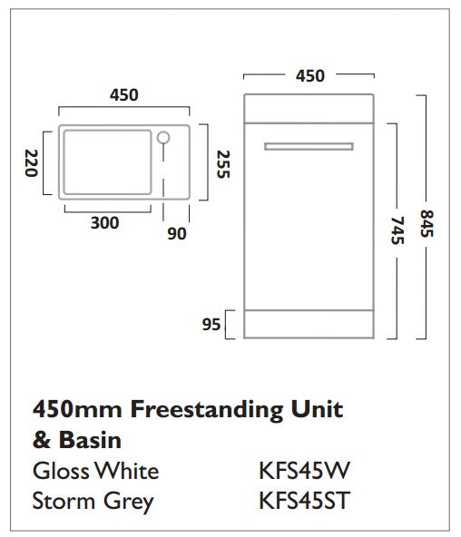 Tavistock Kobe Floor Standing Vanity Unit with Basin