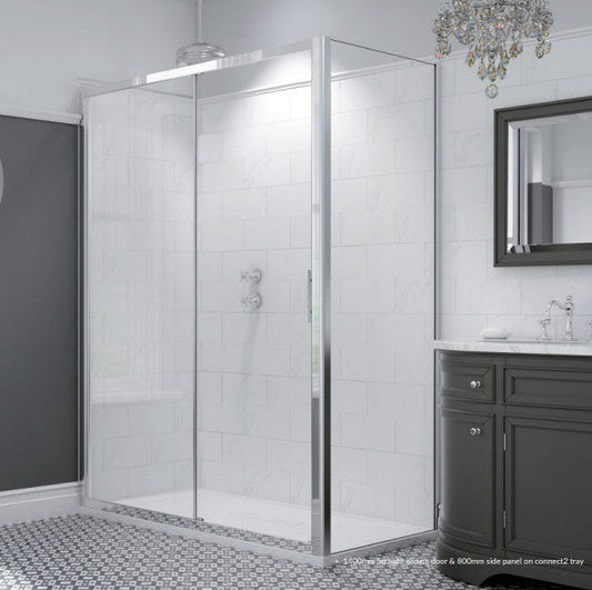 Kudos Original6 Straight Sliding Shower Door - Chrome Frame