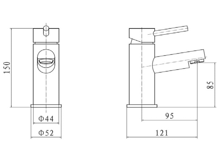 Kartell Plan Mono Basin Mixer Tap Chrome