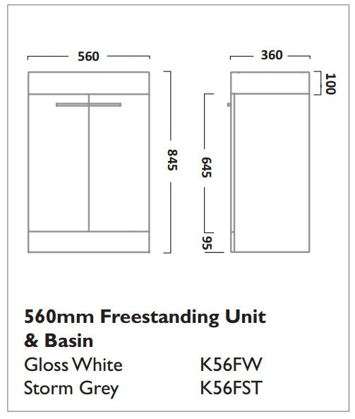 Tavistock Kobe Floor Standing Vanity Unit with Basin