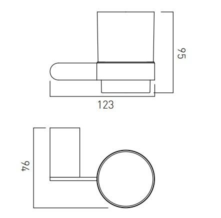 Vado Photon Frosted Glass Tumbler And Holder Wall Mounted