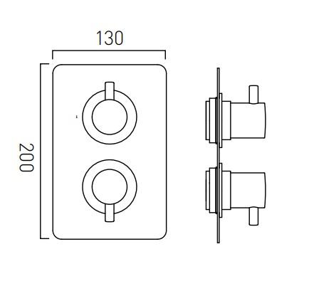 Vado Celsius Square Outlet Trim For 148D Thermostatic Valve