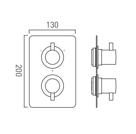 Vado Celsius Square Outlet Trim For 148D Thermostatic Valve