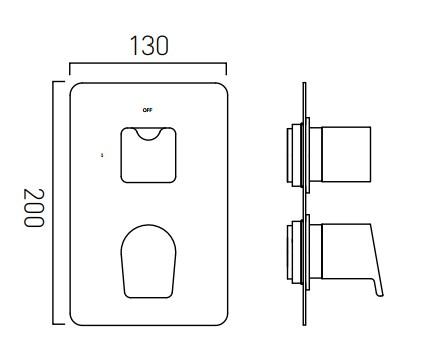 Vado Photon Single Outlet Trim For 148D Thermostatic Valve