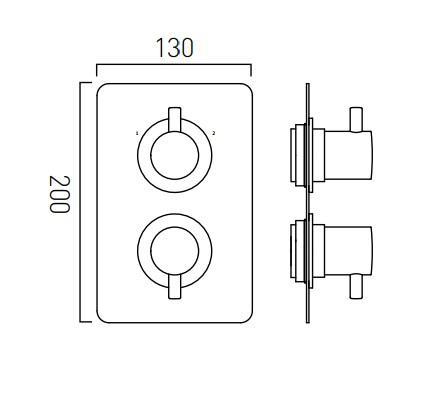 Vado Celsius Square Outlet Trim For 148D Thermostatic Valve