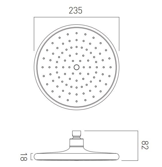 Vado Ceres Self-Cleaning Shower Head 235mm (9") Diameter