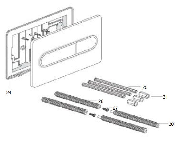 Roca In-Wall PL2 Dual Flush Plate for Concealed Cistern