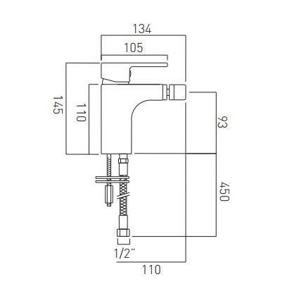 Vado Life Mono Bidet Mixer