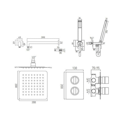 Vado DX Notion - 2 Outlet Thermostatic Shower set