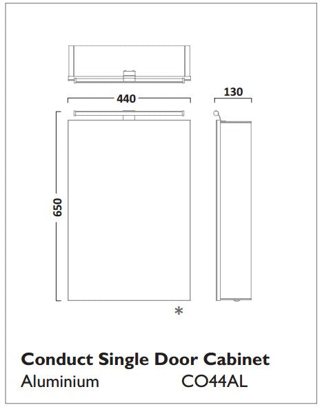 Tavistock Conduct One Door Illuminated Mirror Cabinet