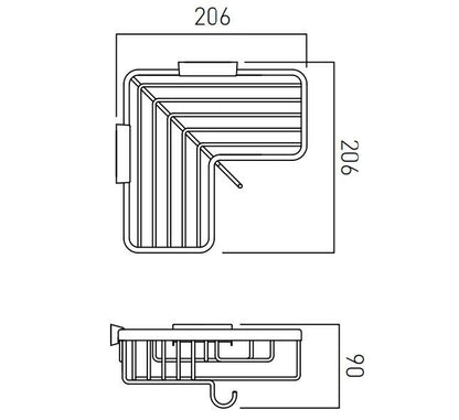 Vado Corner Basket With Hook