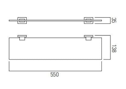 Vado Level Frosted Glass Shelf 550mm (22'')