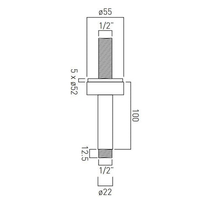 Vado Elements Fixed Head Ceiling Mounting Arm