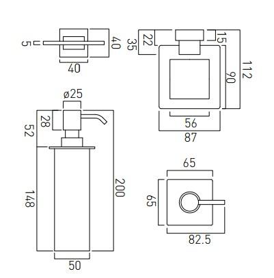 Vado Level Soap Dispenser Wall Mounted